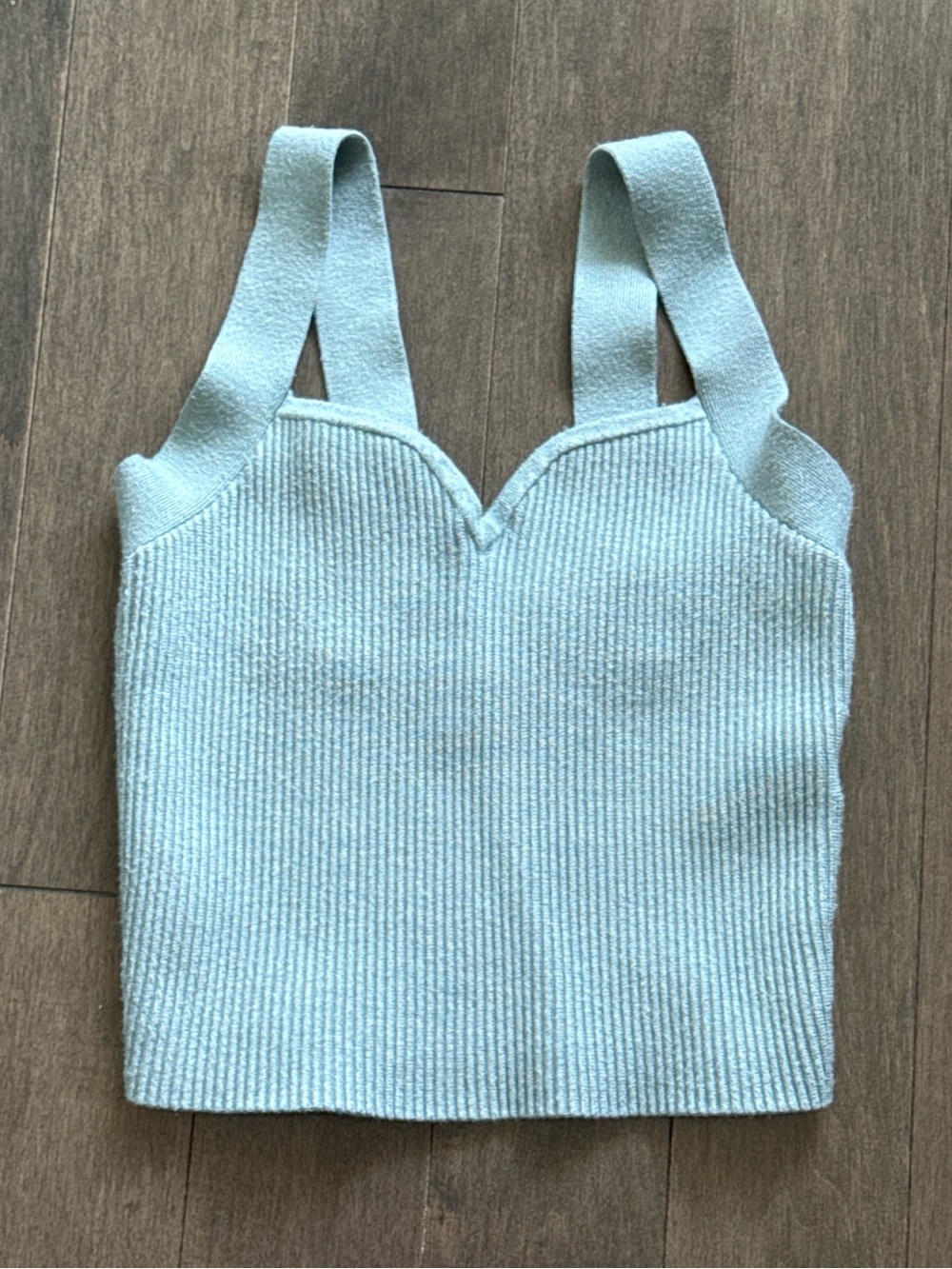 Abercrombie & Fitch Light teal Ribbed Crop Tank